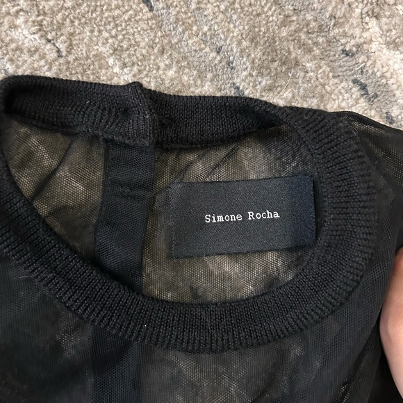 Simone Rocha Black Mesh Top - Picture 3 of 6